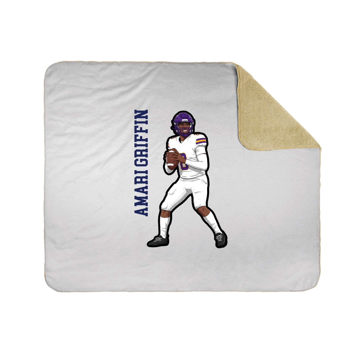 Throw Blanket — Name Vertical in White