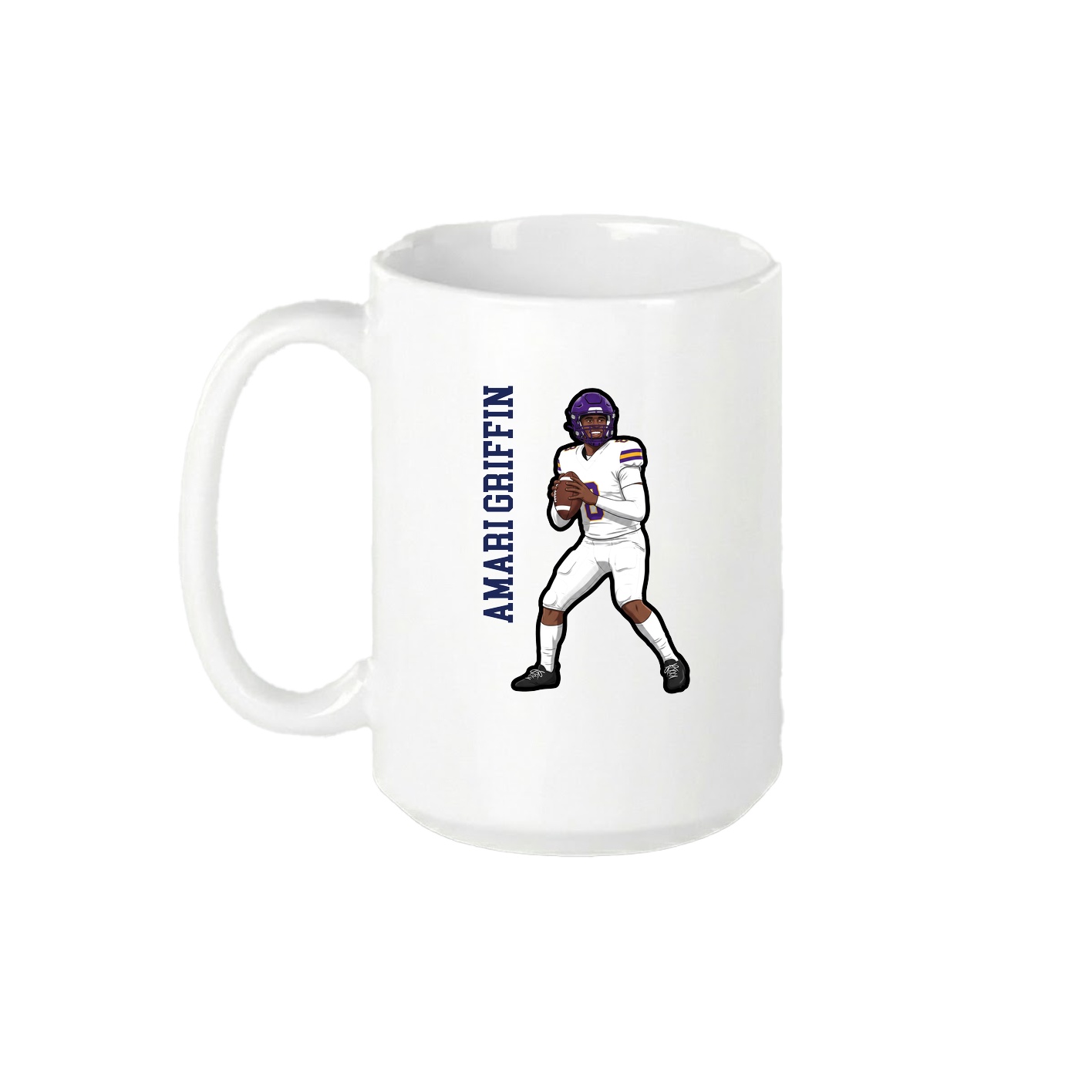 15oz Coffee Mug — Name Vertical in White