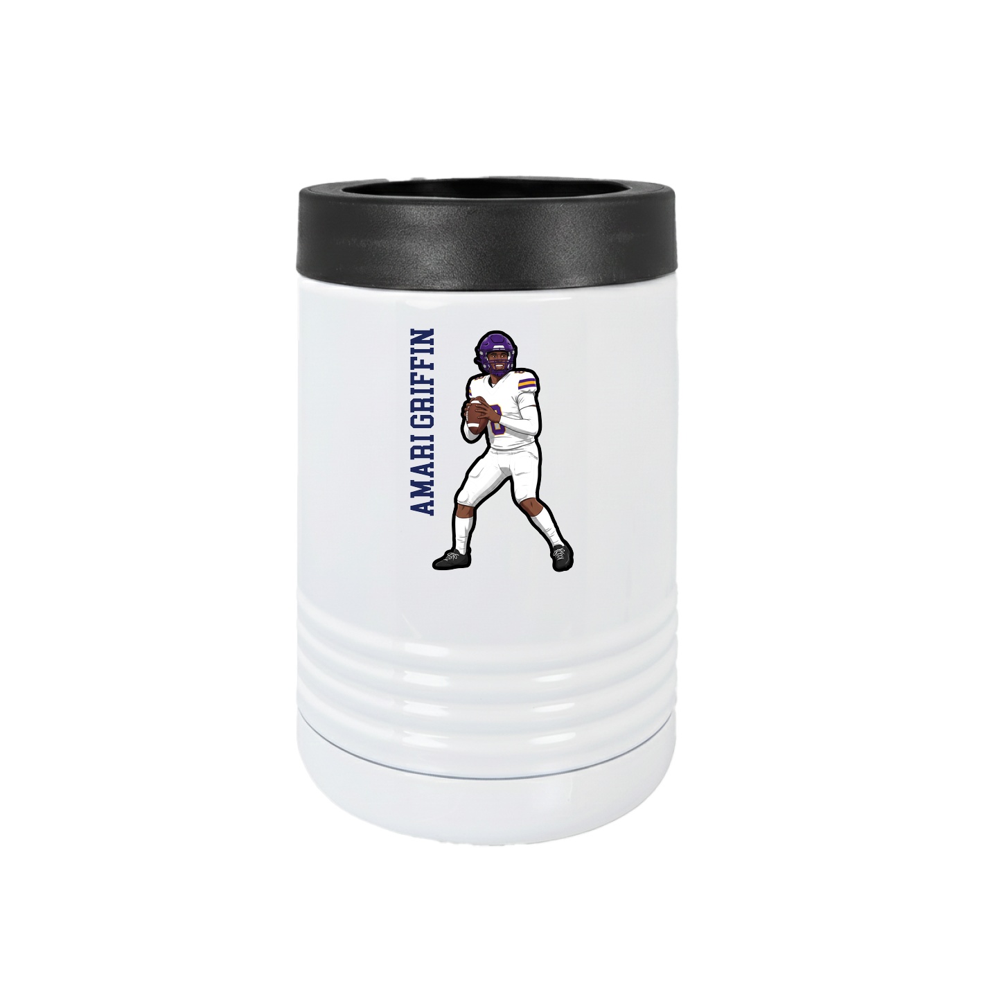 Beverage Holder — Name Vertical in White