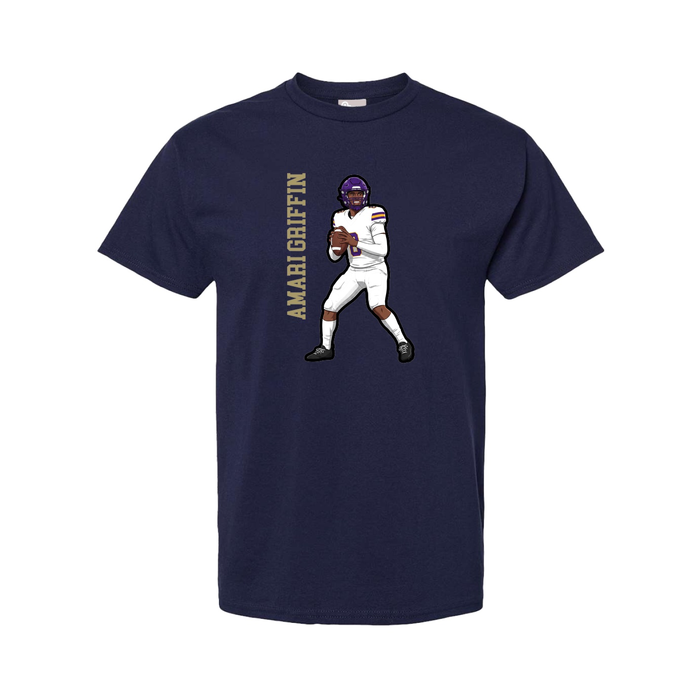 Tee — Name Vertical in Navy