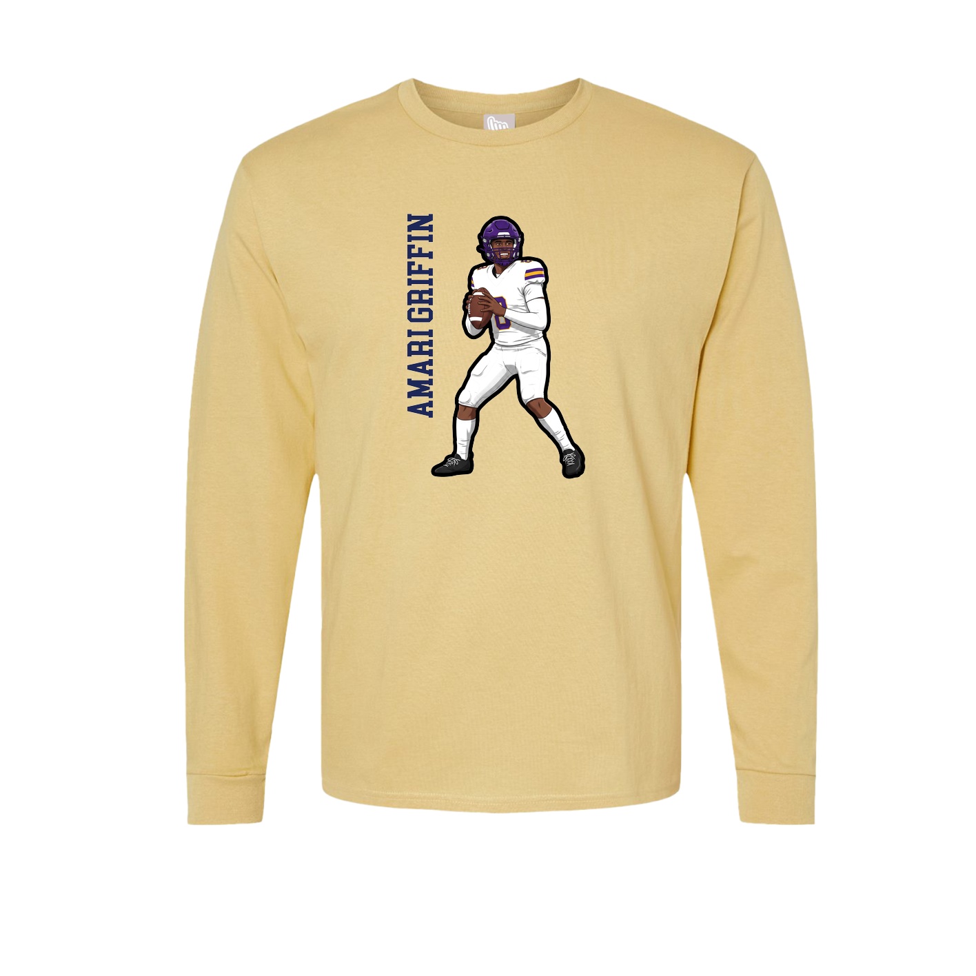 Long Sleeve Tee — Name Vertical in Vegas Gold