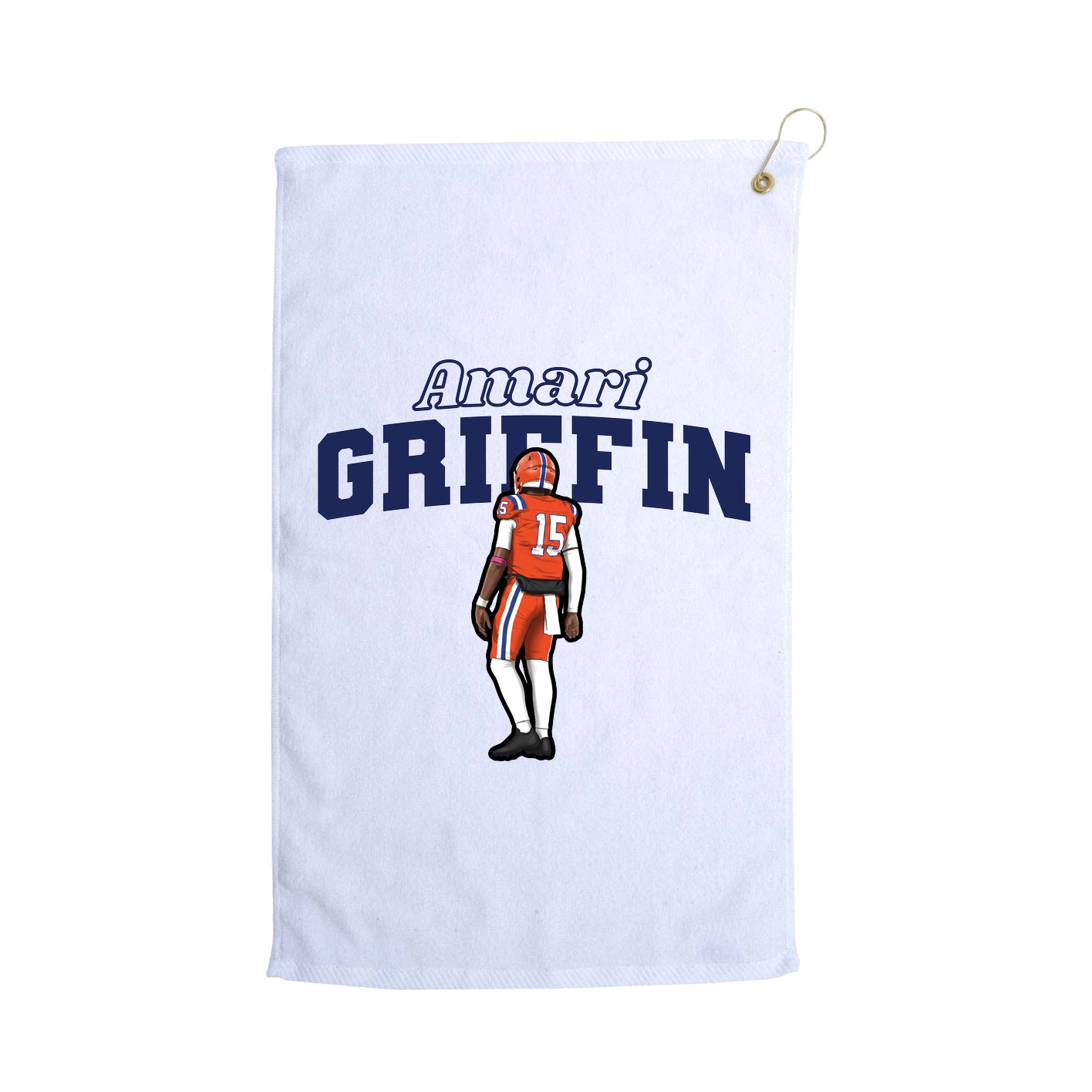 Golf Towel — Name Arch in White