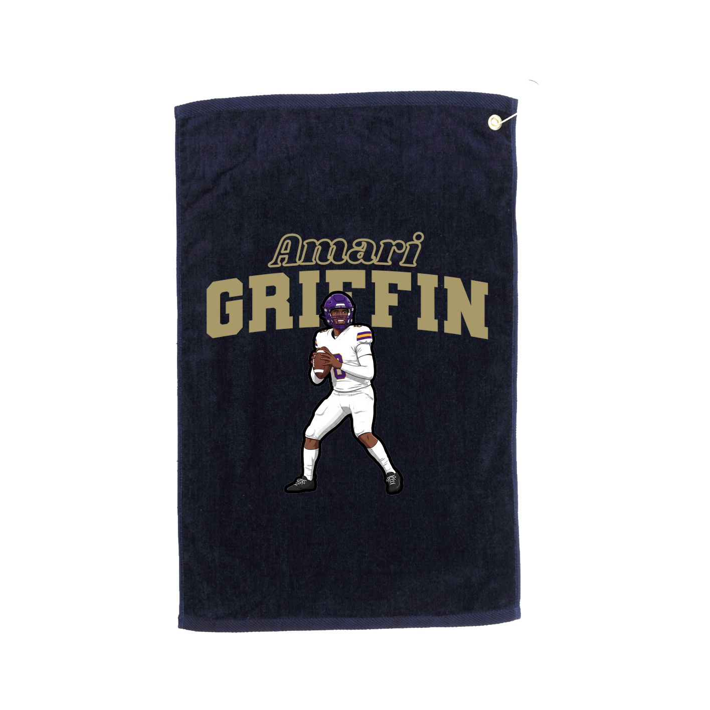 Golf Towel — Name Arch in Navy