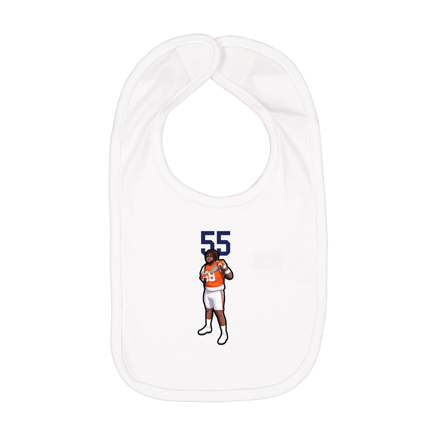Infant Bib — Number Top in White