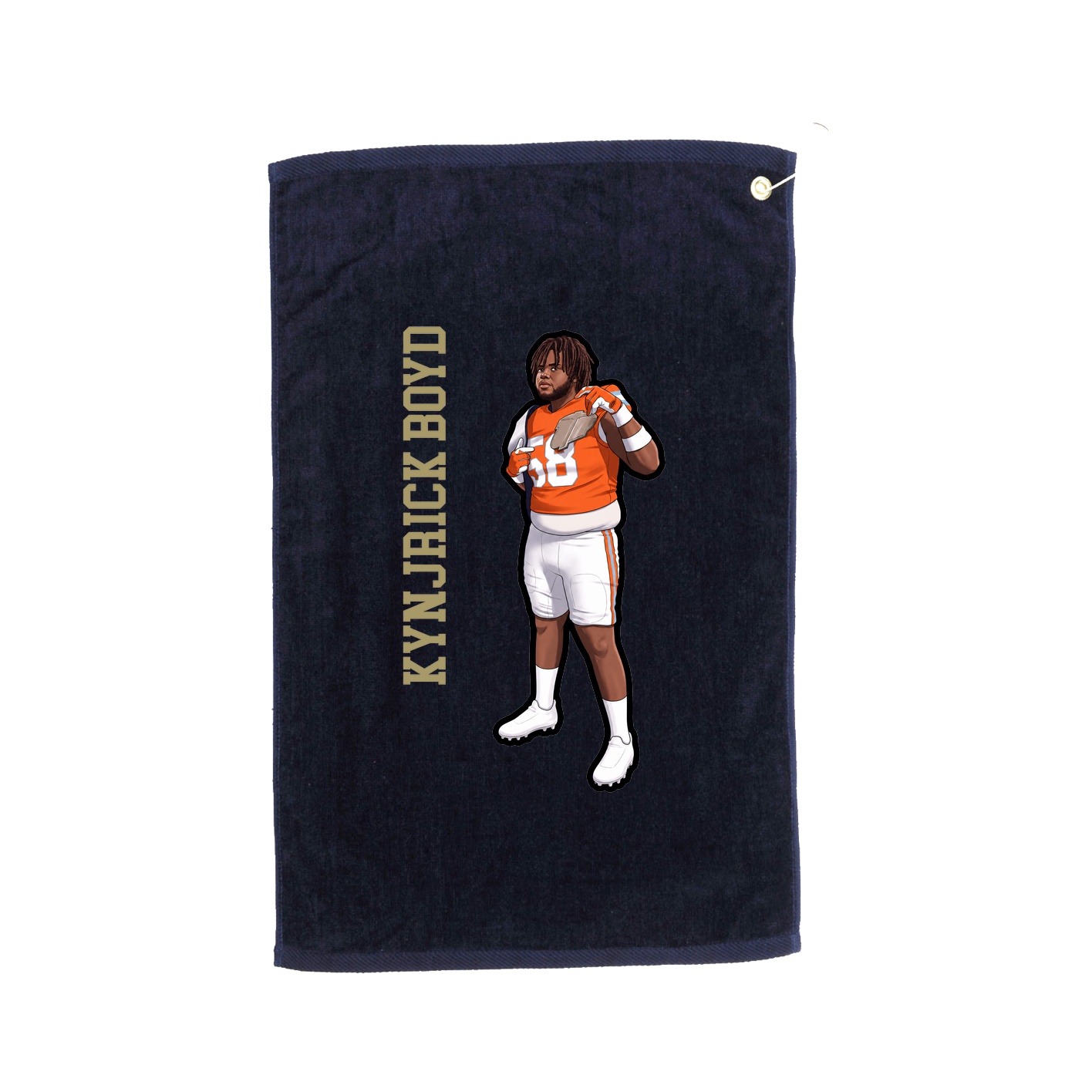 Golf Towel — Name Vertical in Navy