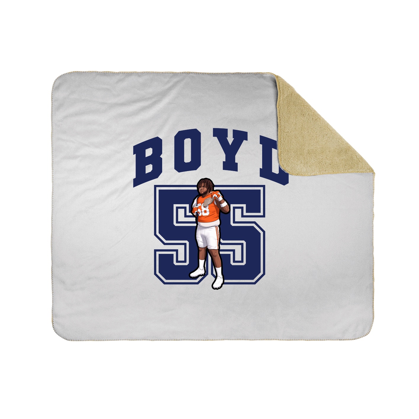 Throw Blanket — Number in White