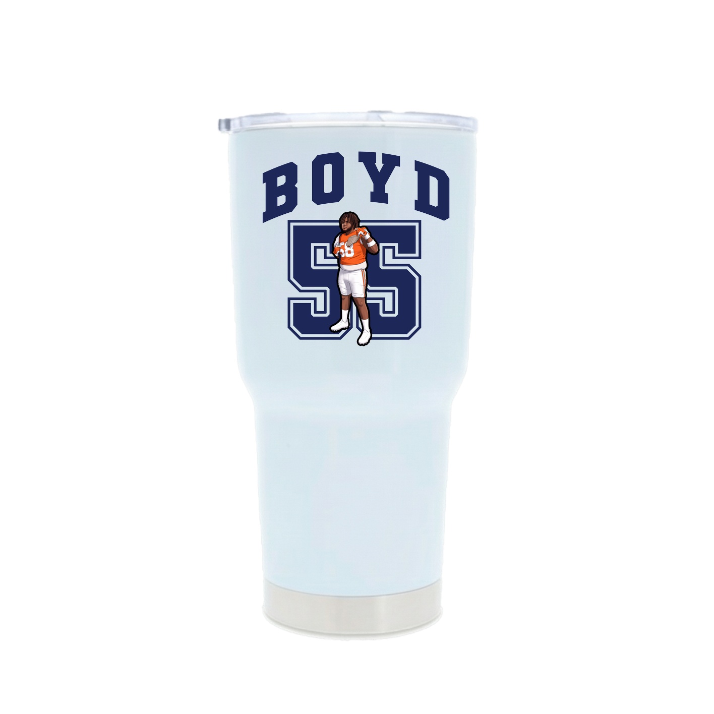 30oz Stainless Steel Tumbler — Number in White