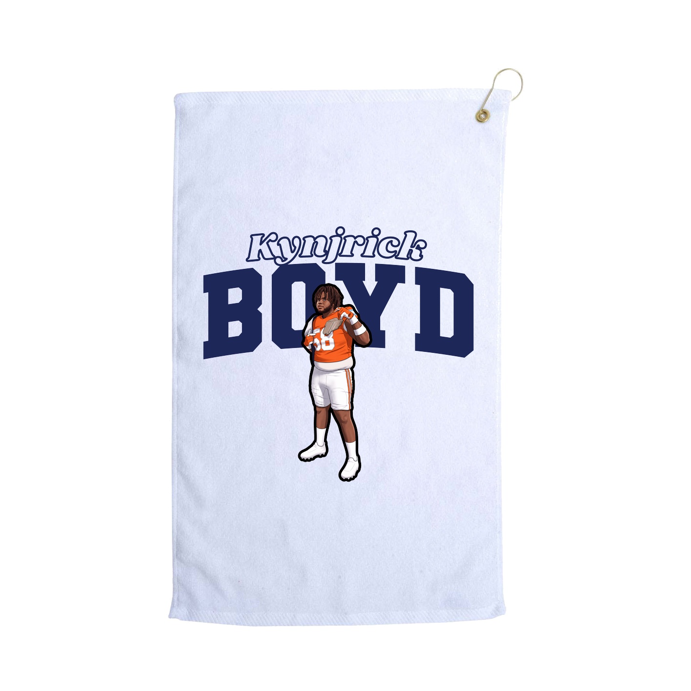 Golf Towel — Name Arch in White