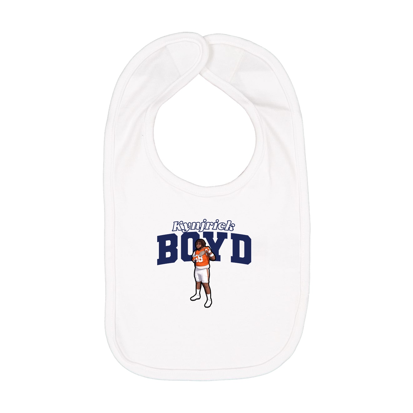 Infant Bib — Name Arch in White
