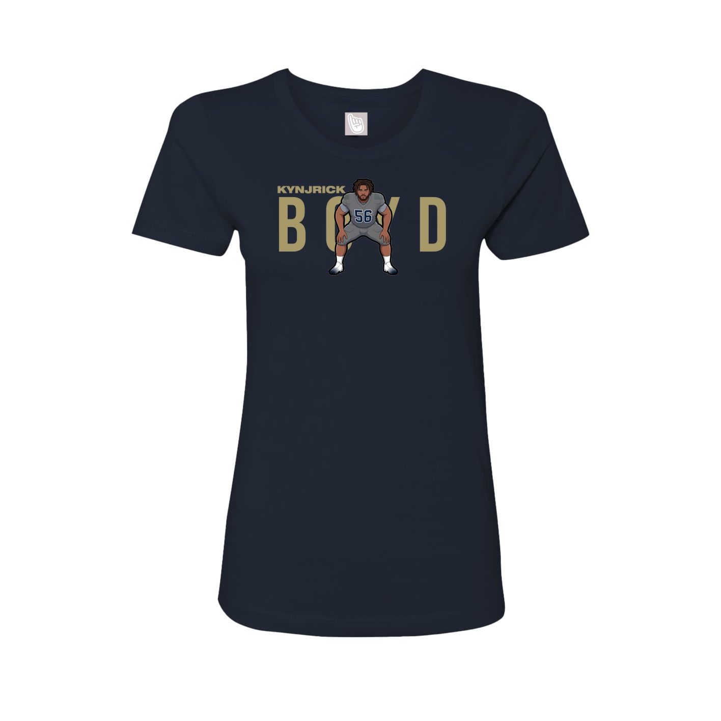 Fitted Women's Tee — Player Name in Navy