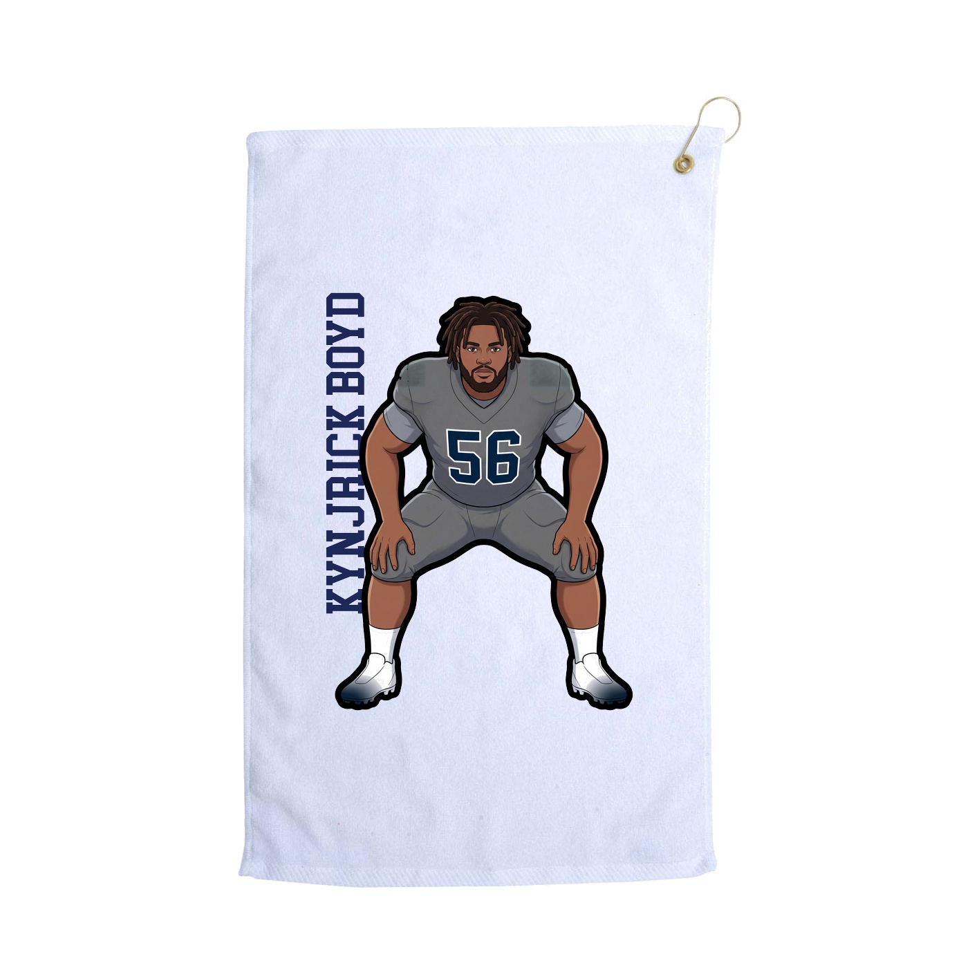 Golf Towel — Name Vertical in White