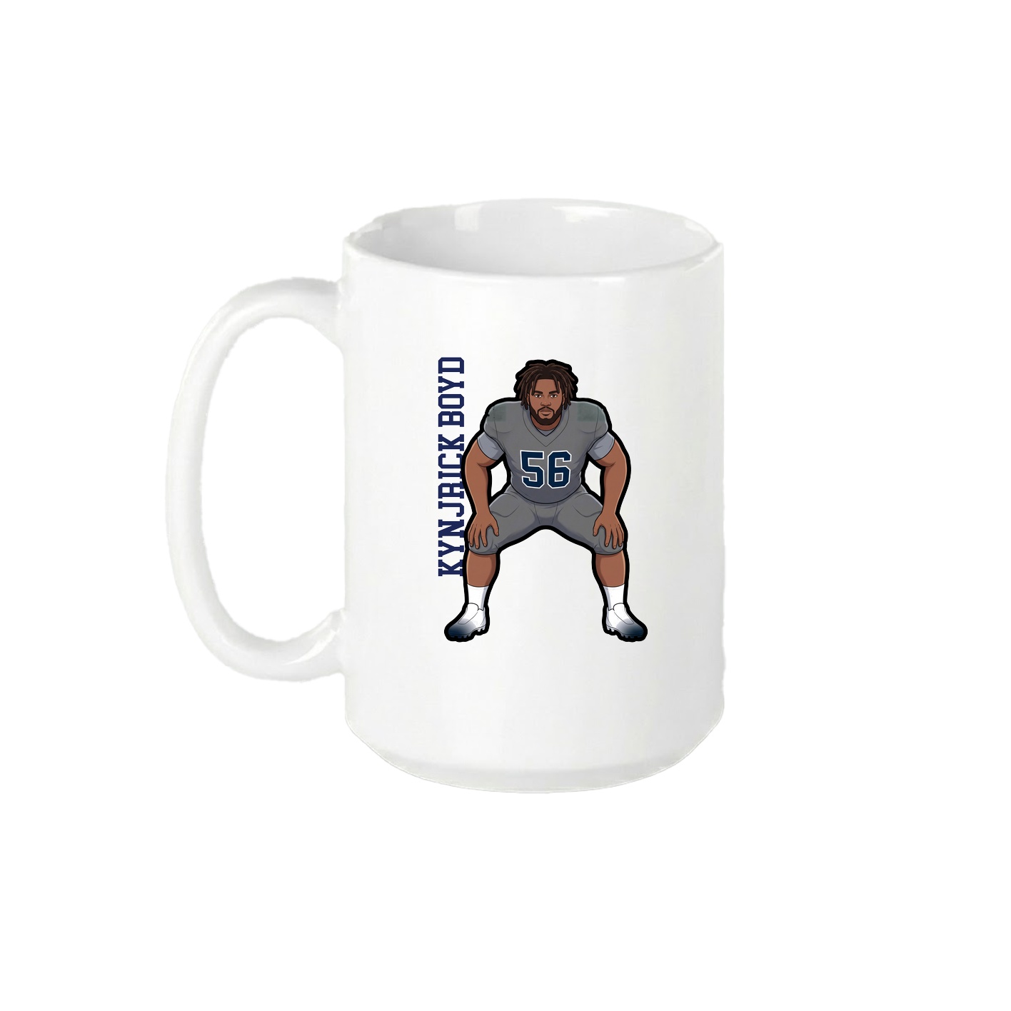 15oz Coffee Mug — Name Vertical in White