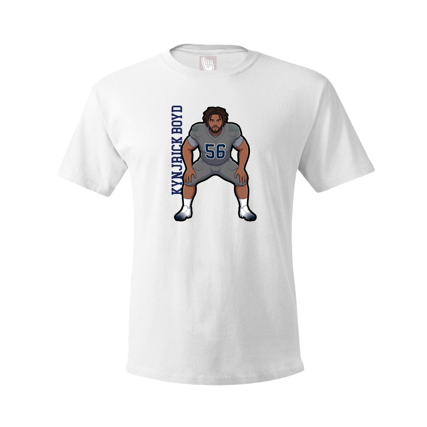 Youth Tee — Name Vertical in White