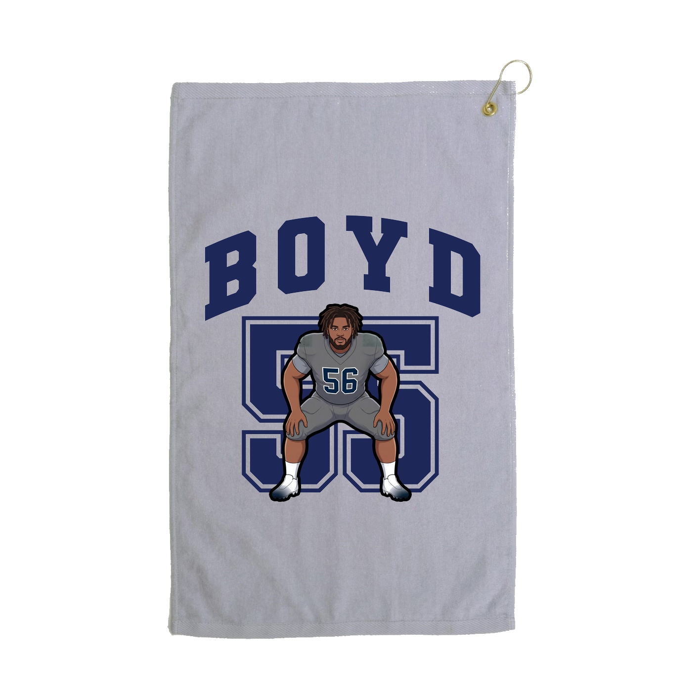 Golf Towel — Number in Grey