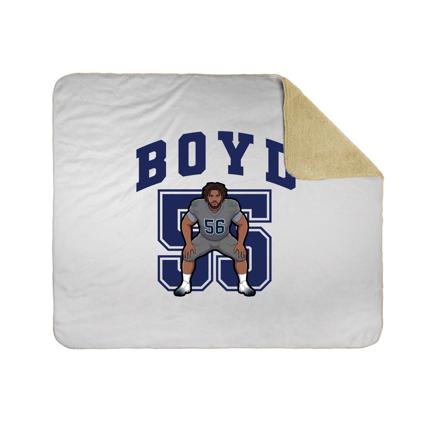 Throw Blanket — Number in White
