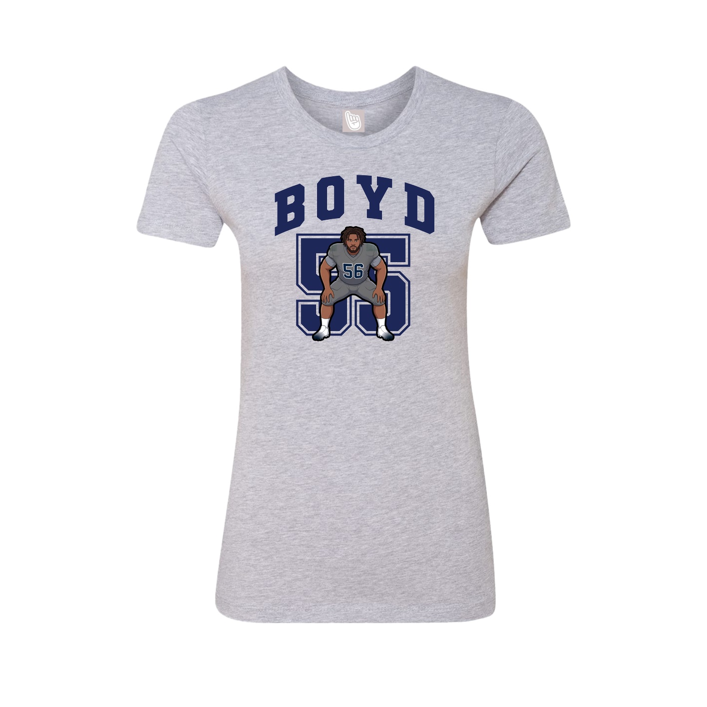 Fitted Women's Tee — Number in Grey
