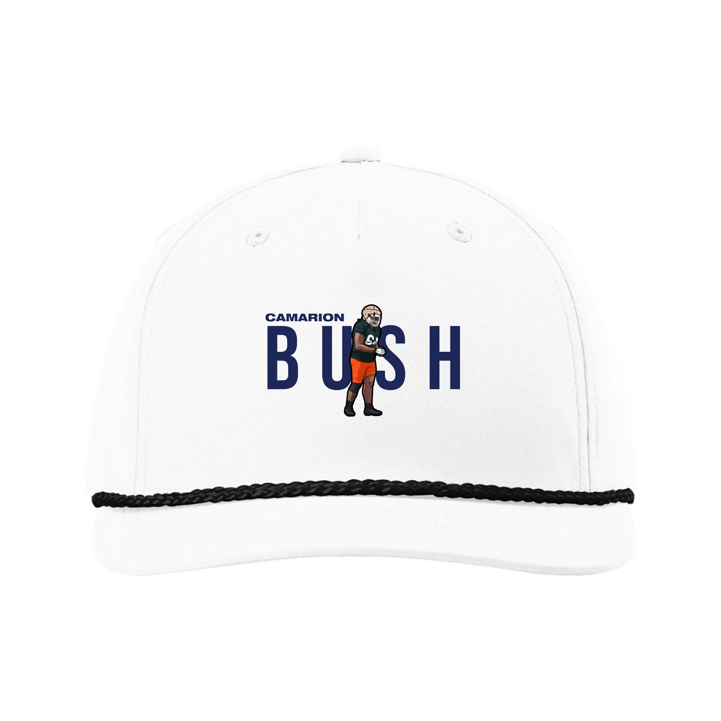 Five-Panel Classic Rope Cap — Player Name in White