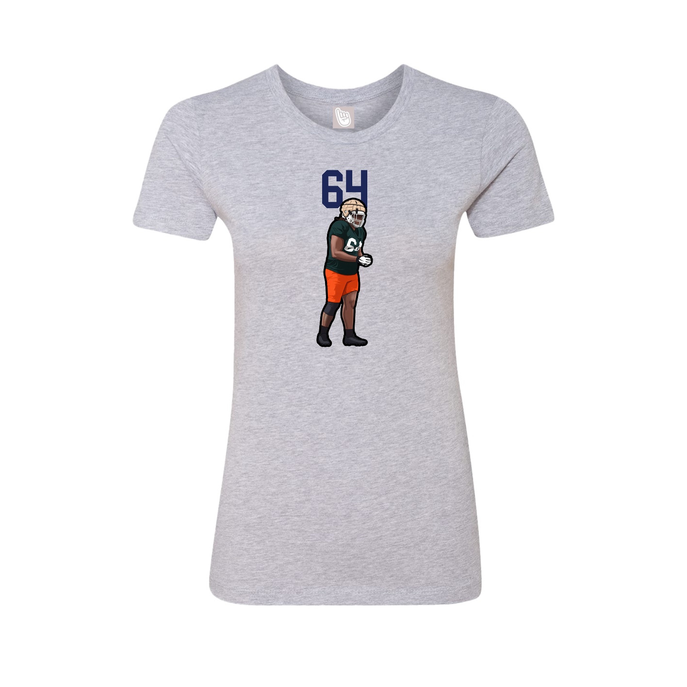 Fitted Women's Tee — Number Top in Grey