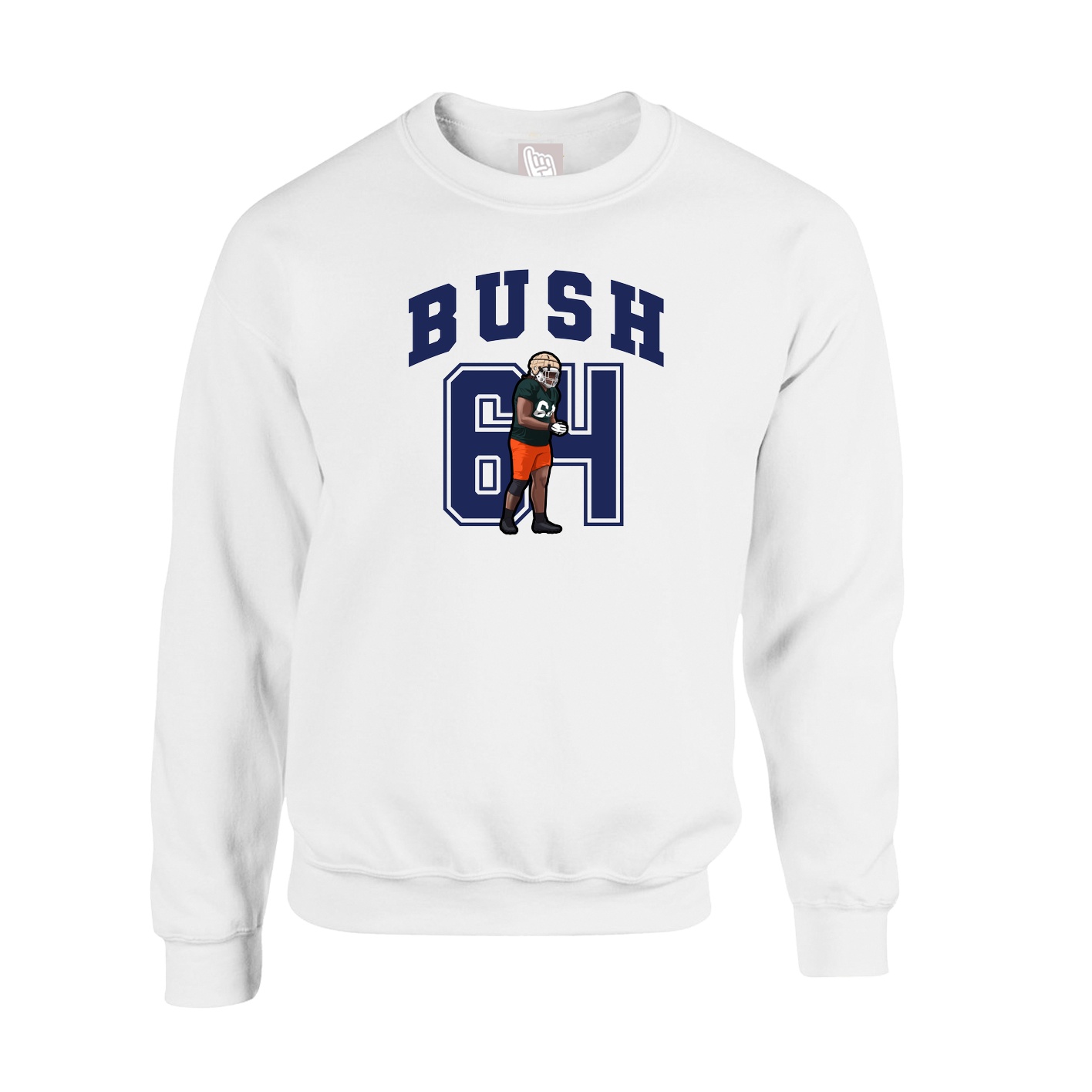 Fleece Crew — Number in White
