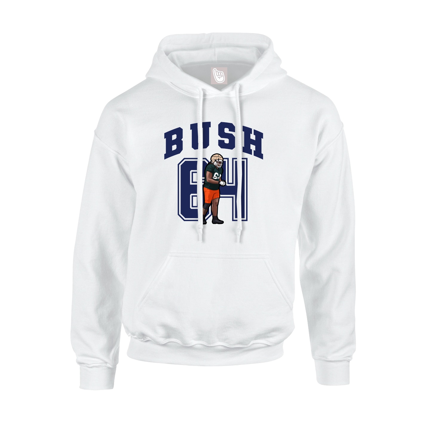 Youth Hoodie — Number in White