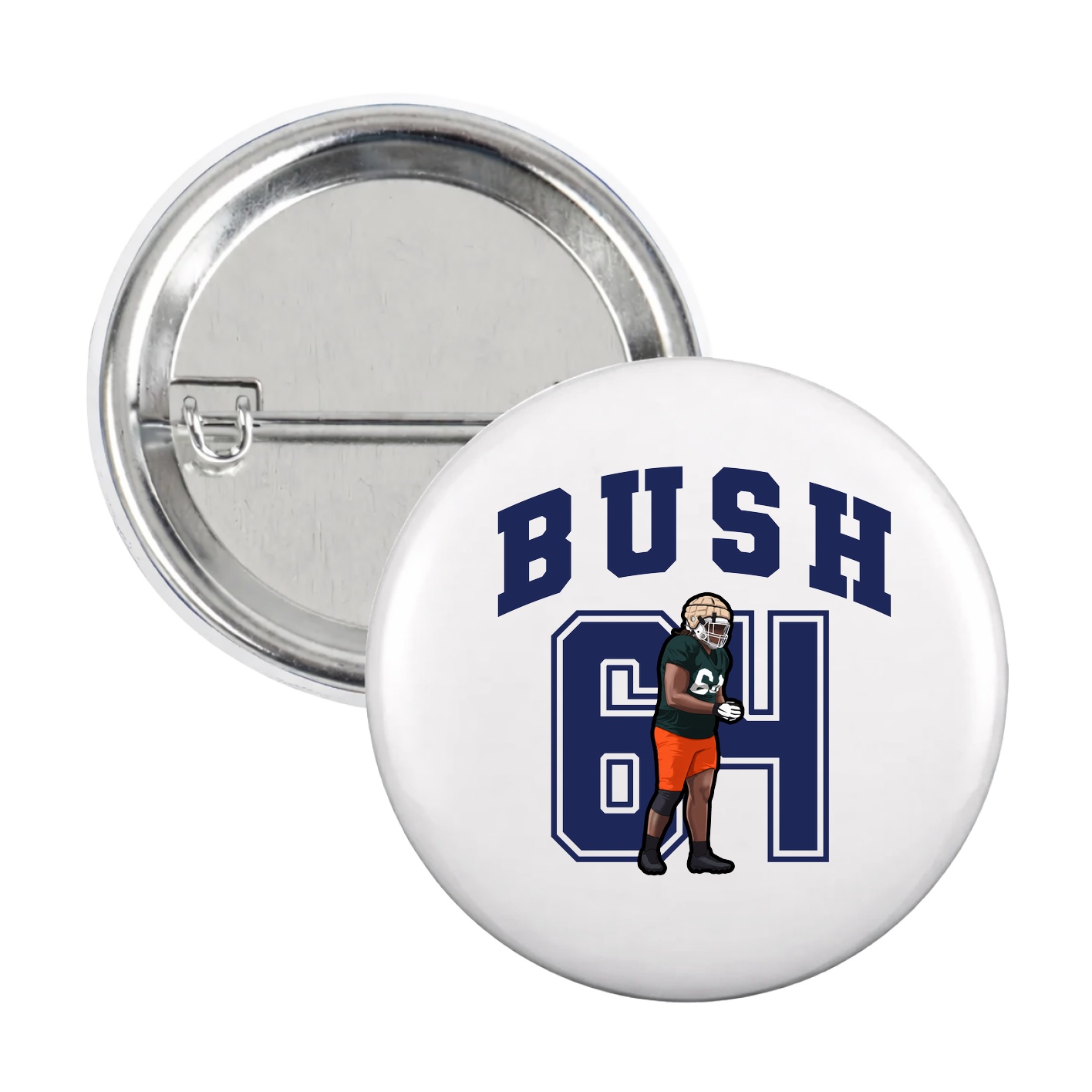Game Day Button — Number in White
