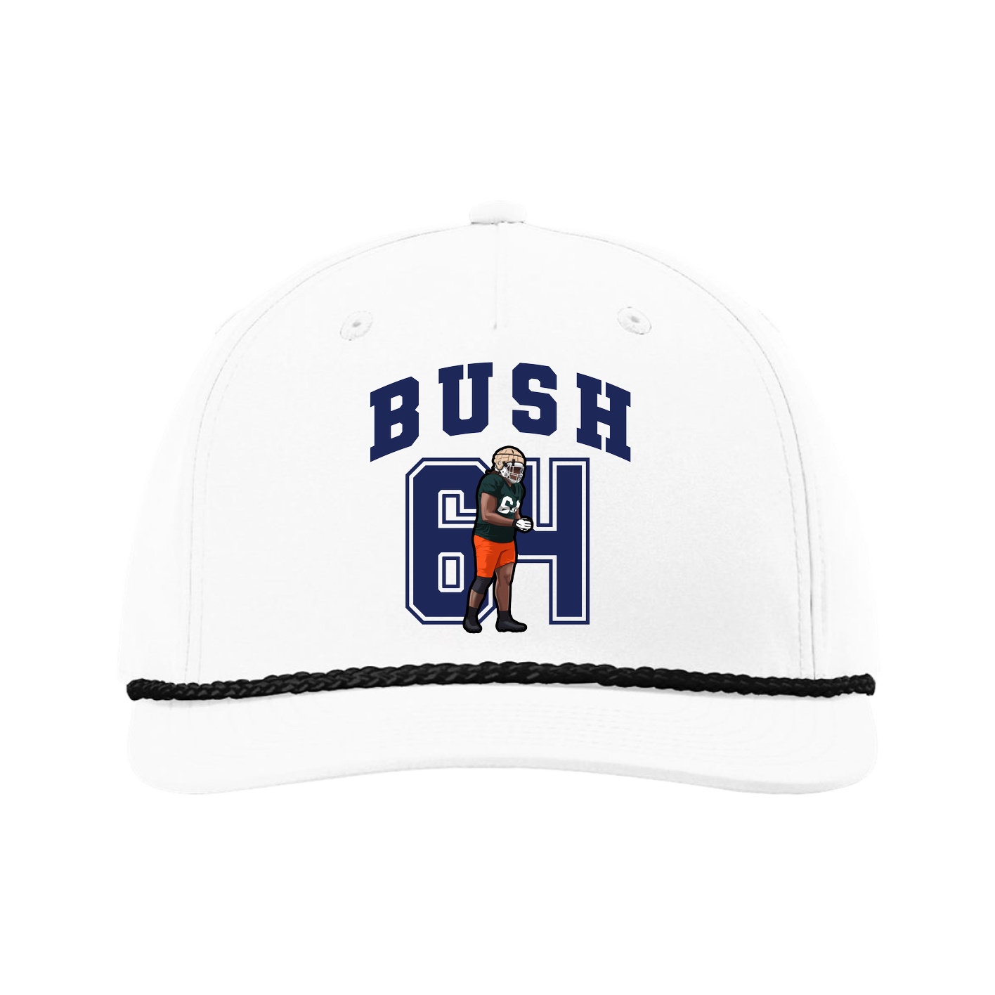 Five-Panel Classic Rope Cap — Number in White