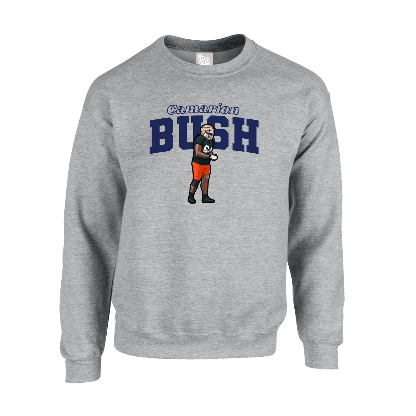 Fleece Crew — Name Arch in Grey