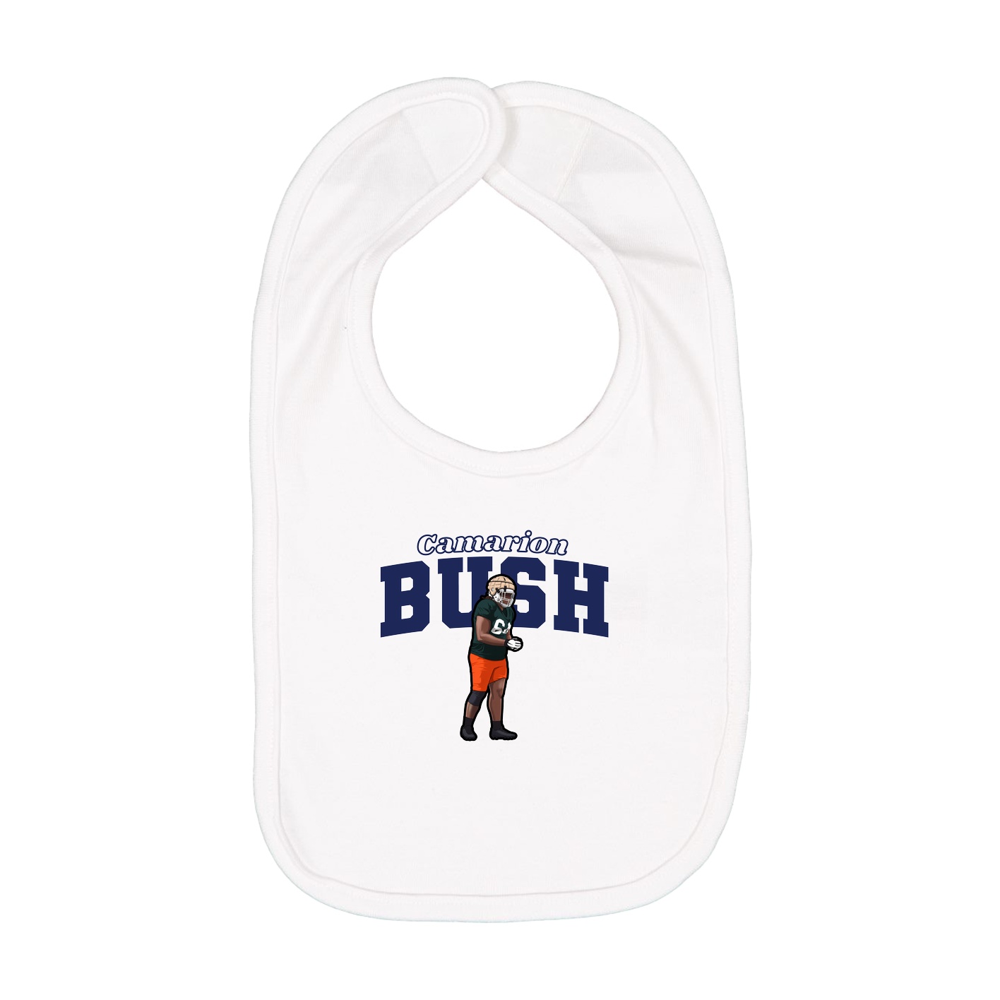 Infant Bib — Name Arch in White