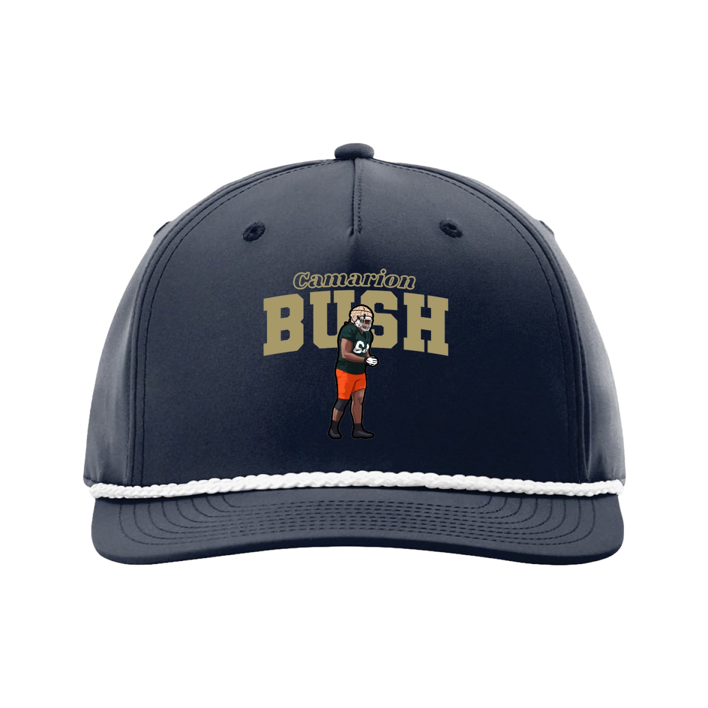 Five-Panel Classic Rope Cap — Name Arch in Navy