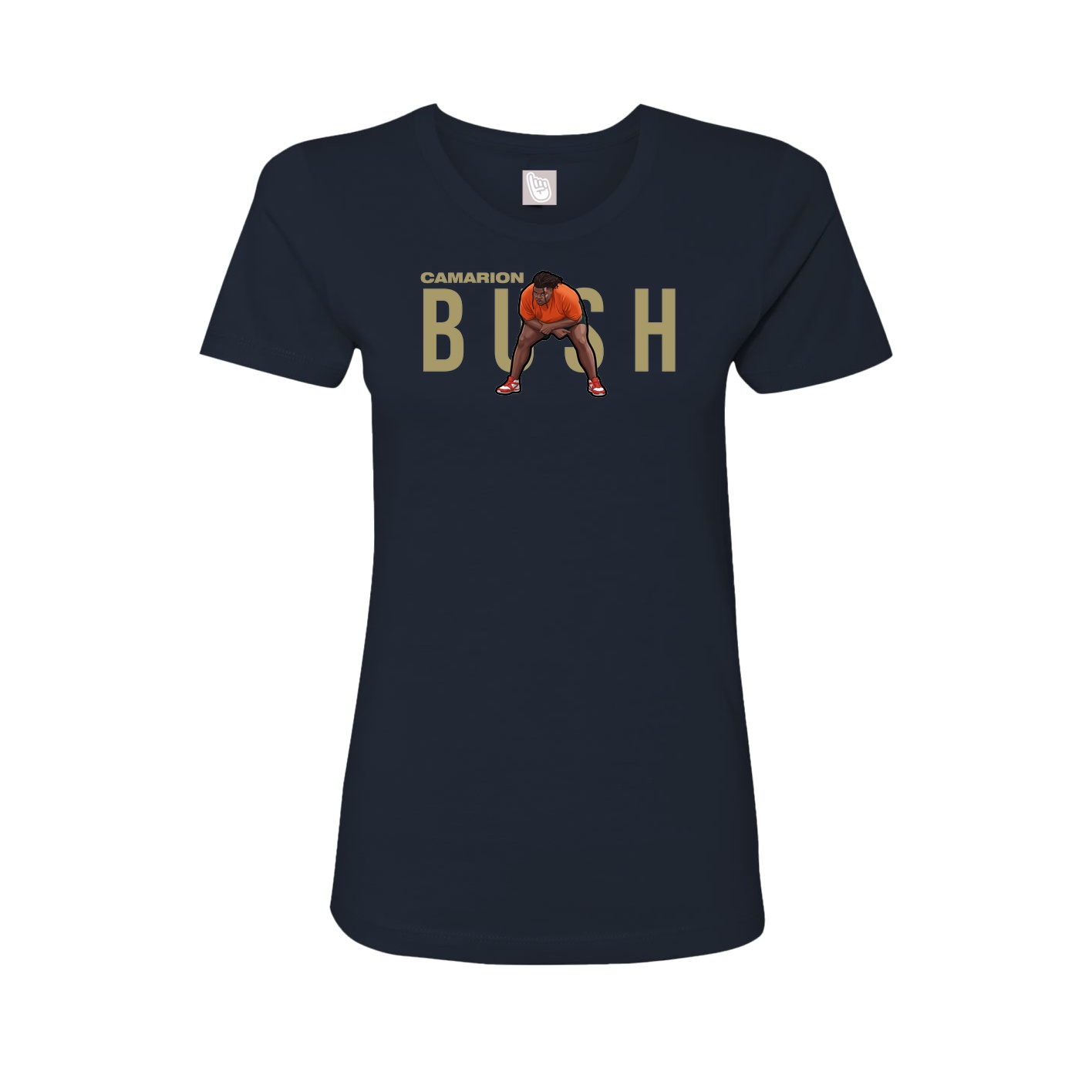 Fitted Women's Tee — Player Name in Navy
