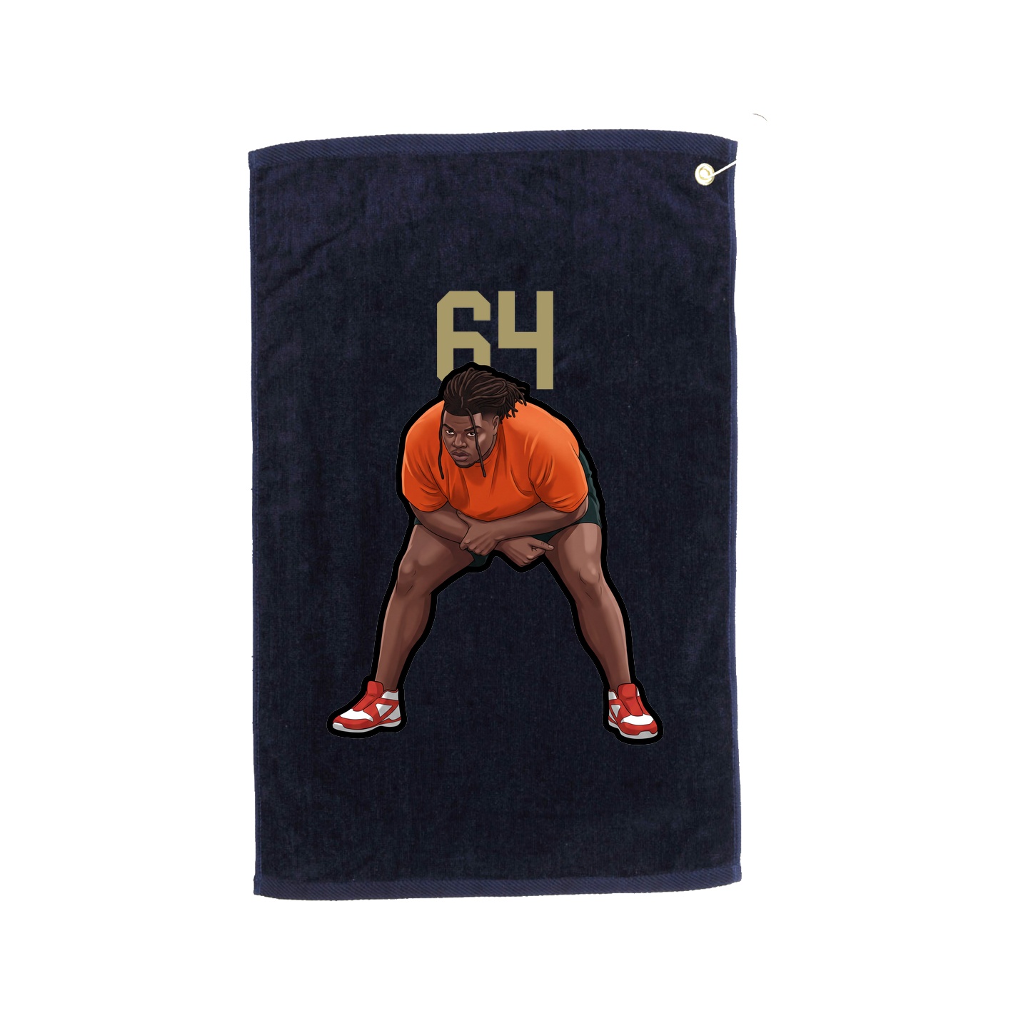 Golf Towel — Number Top in Navy