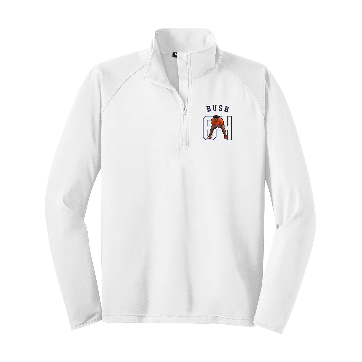 Q-Zip Pullover — Shirsey Arch in White