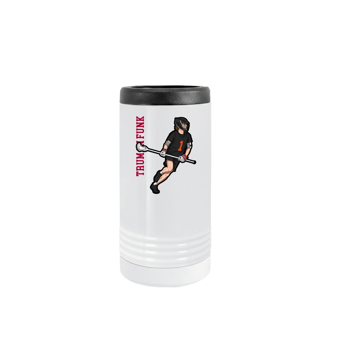 Slim Beverage Holder — Name Vertical in White