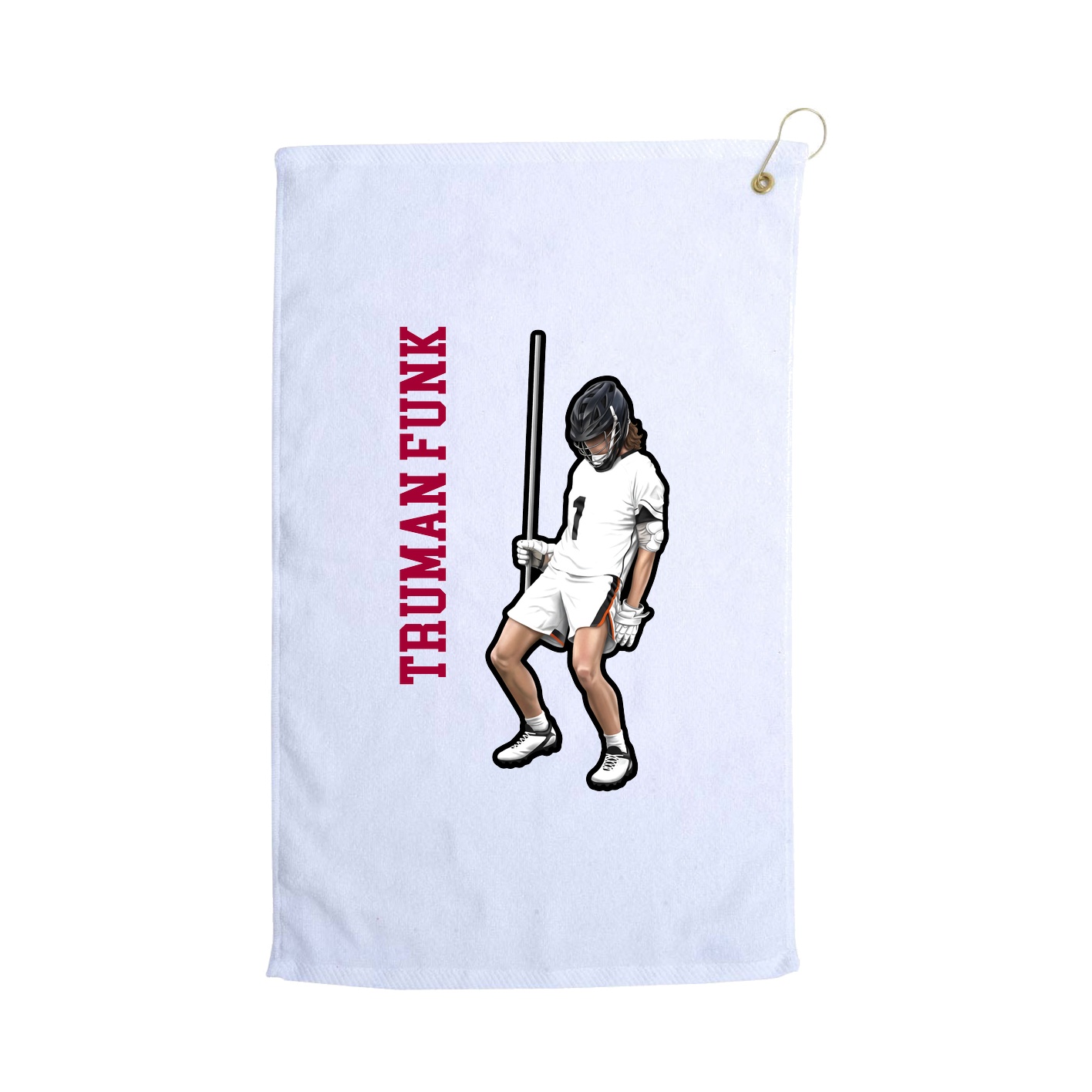 Golf Towel — Name Vertical in White