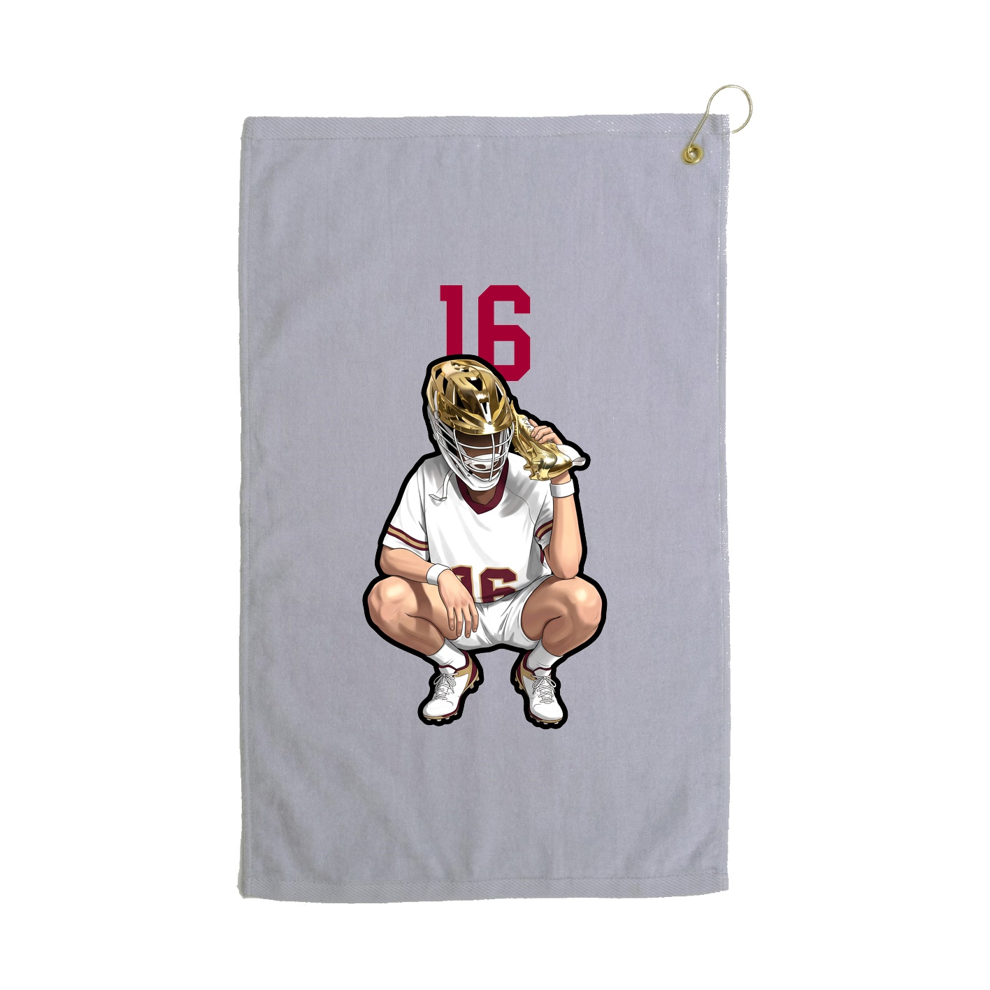 Golf Towel — Number Top in Grey