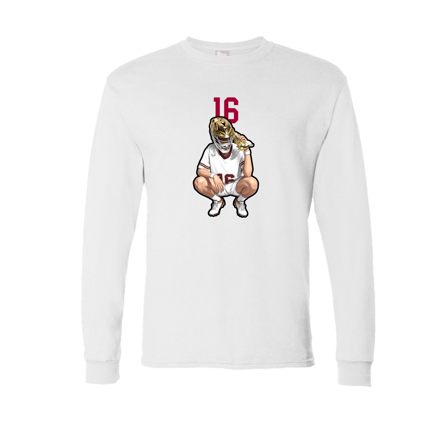 Long Sleeve Tee — Number Top in White