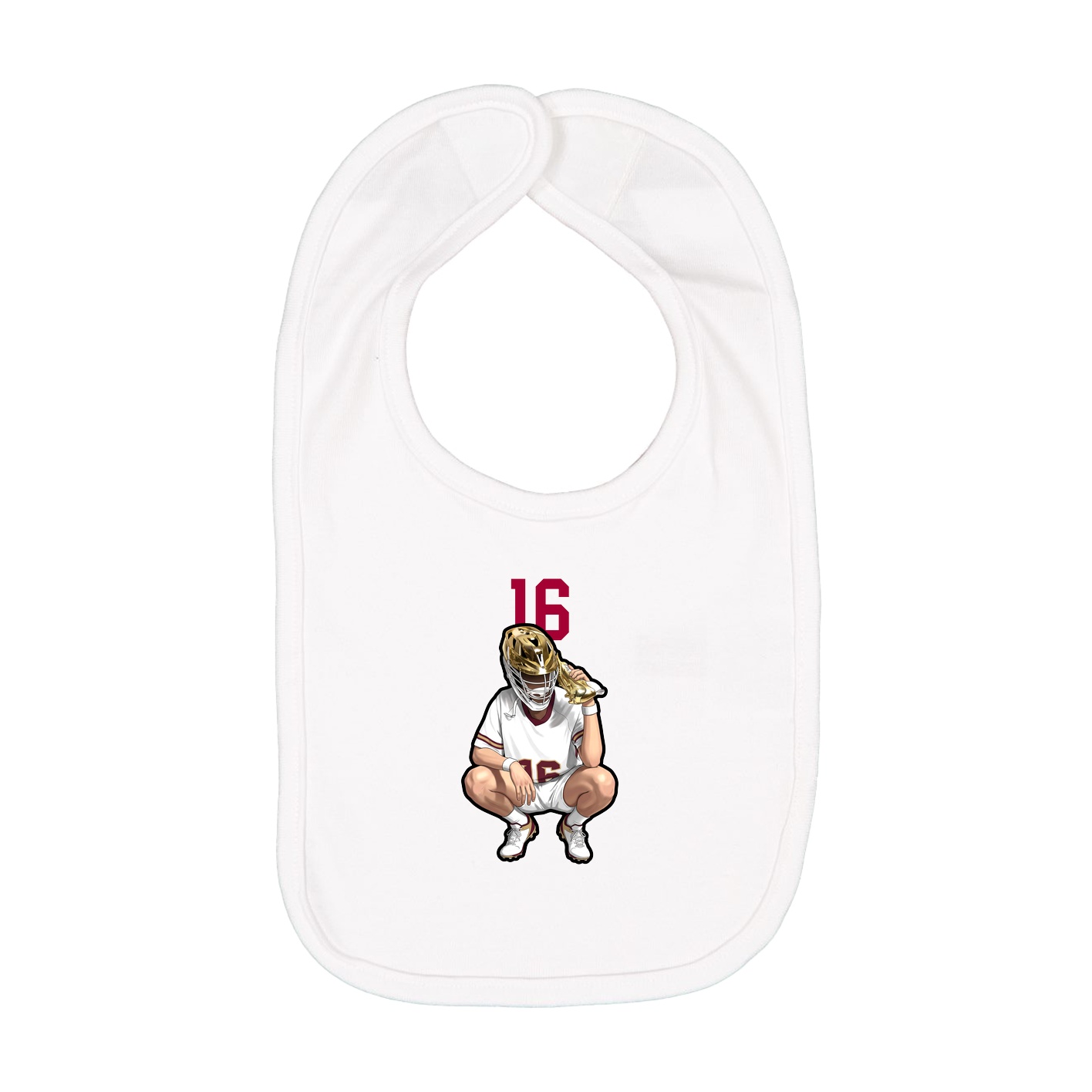 Infant Bib — Number Top in White