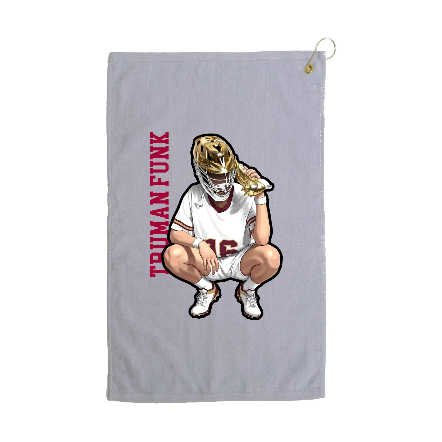 Golf Towel — Name Vertical in Grey