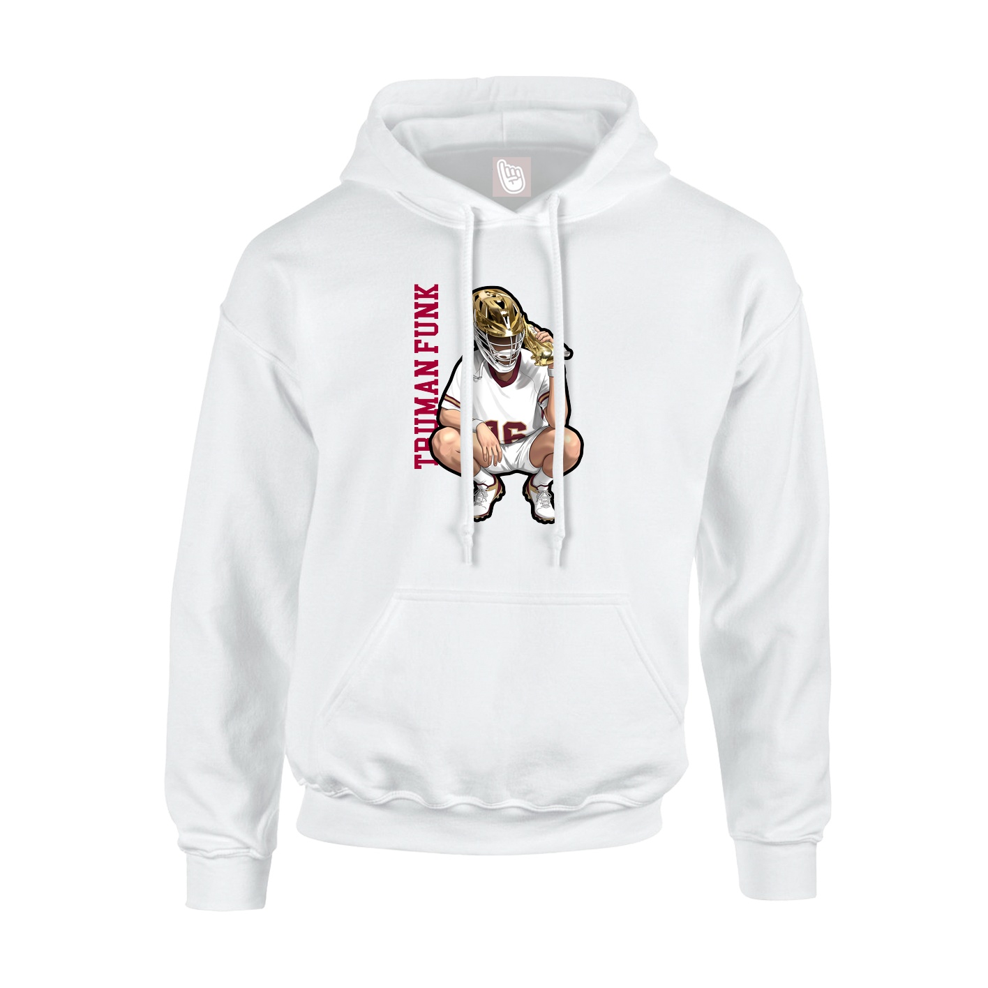 Youth Hoodie — Name Vertical in White