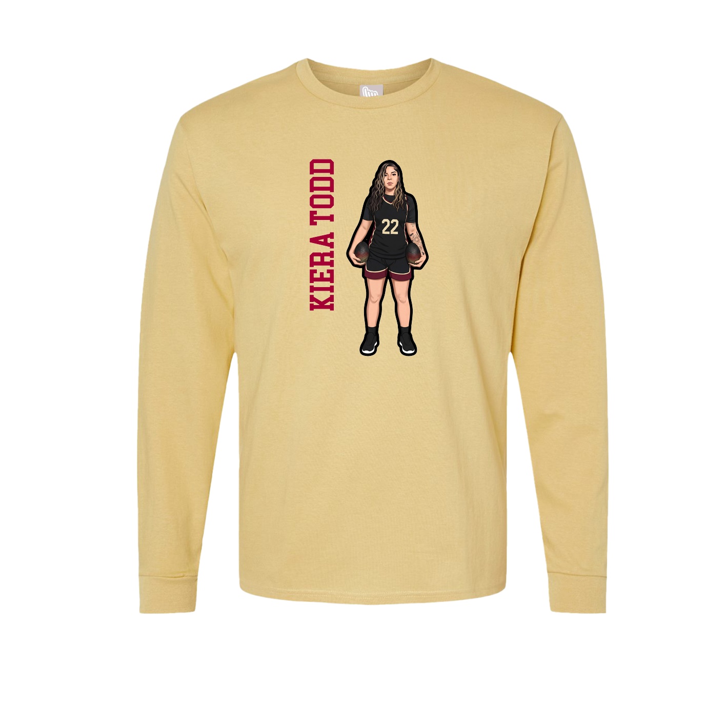 Long Sleeve Tee — Name Vertical in Vegas Gold