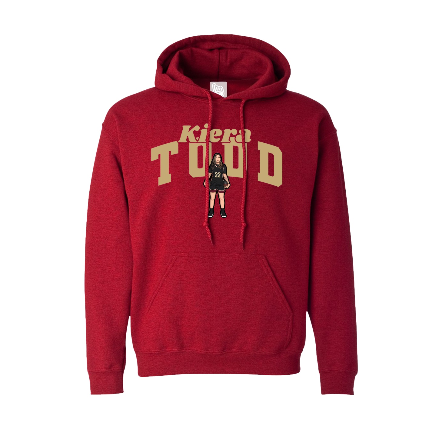 Hoodie — Signature Arch in Crimson
