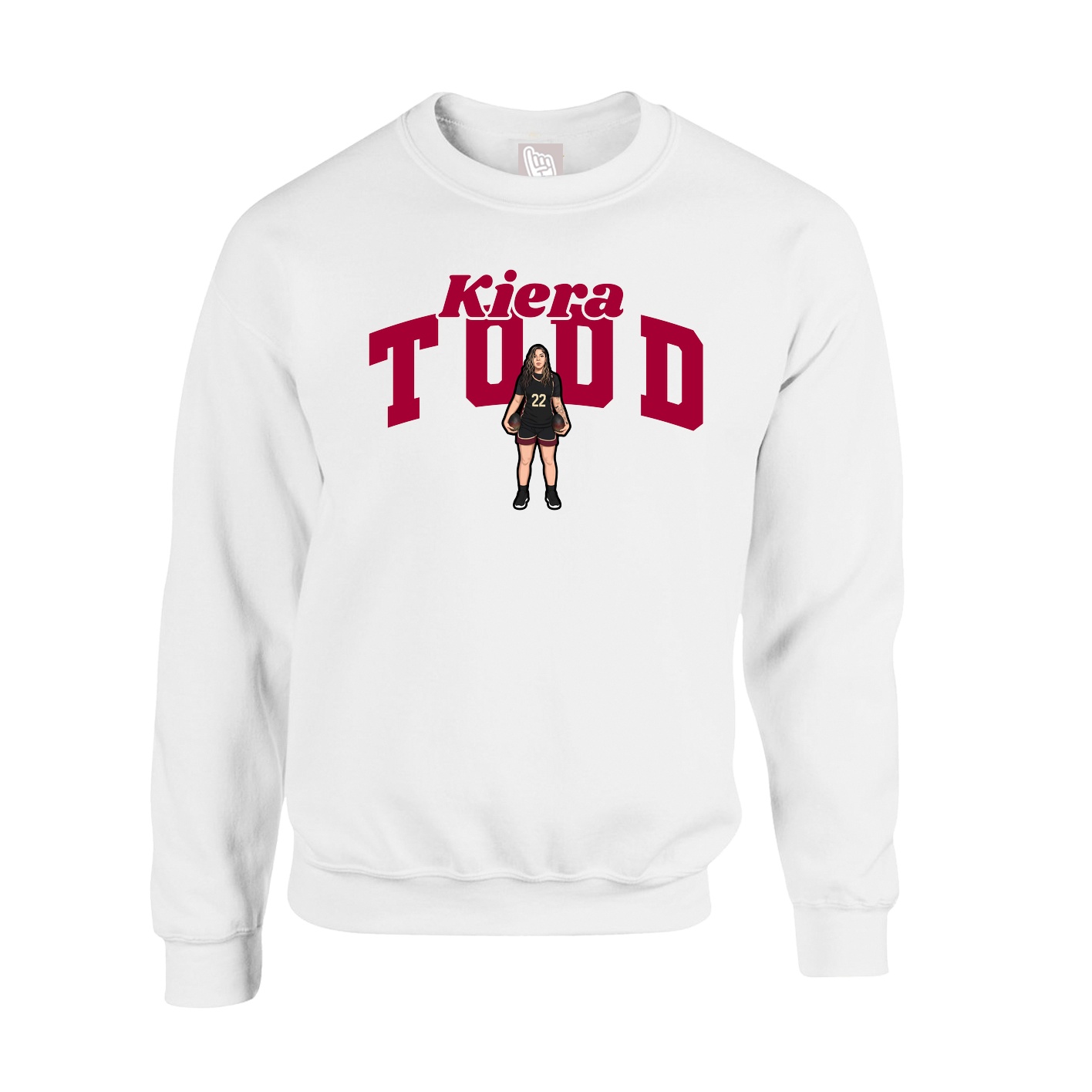Fleece Crew — Signature Arch in White