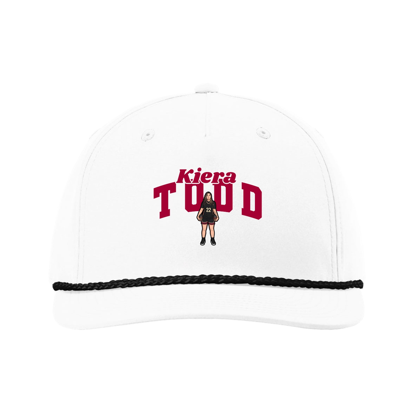 Five-Panel Classic Rope Cap — Signature Arch in White