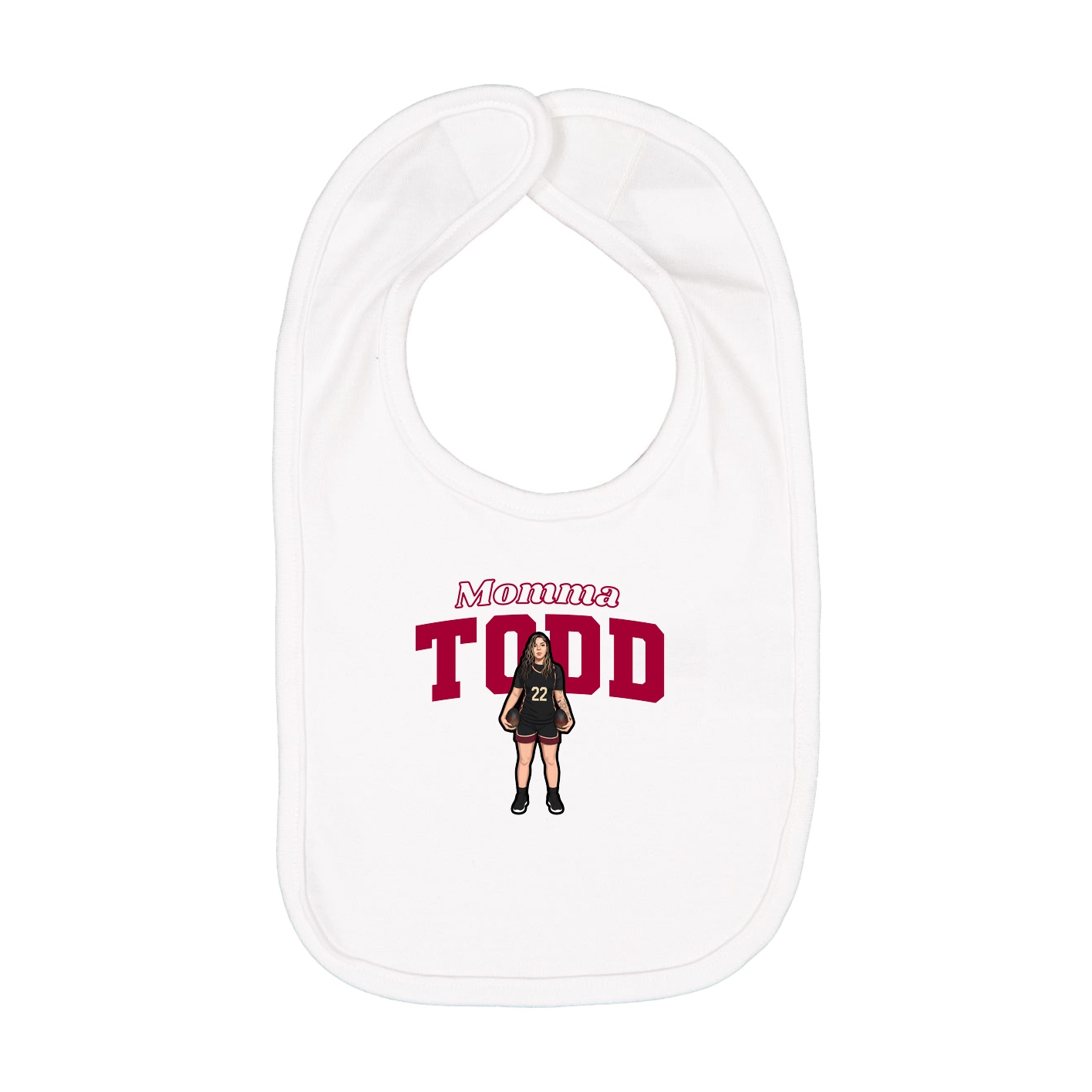 Infant Bib — Mothers Day Block in White