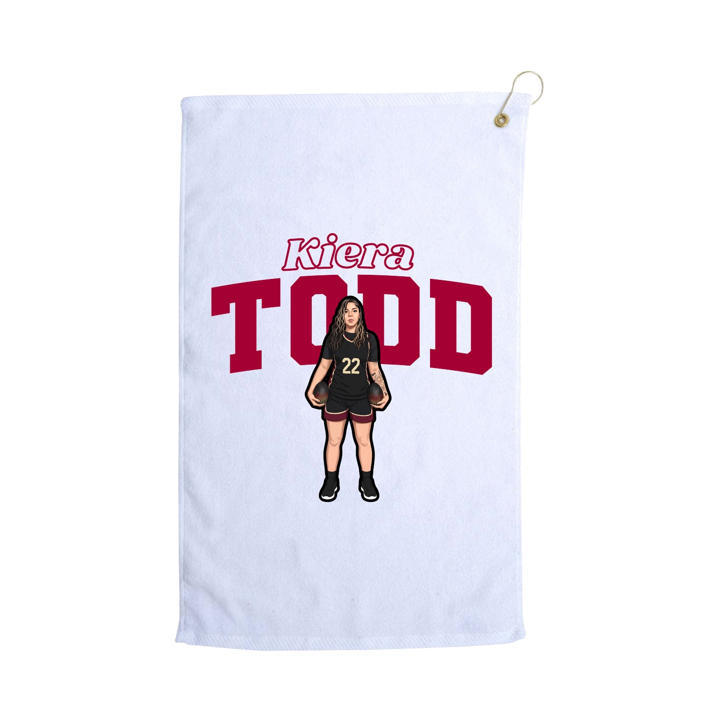Golf Towel — Name Arch in White