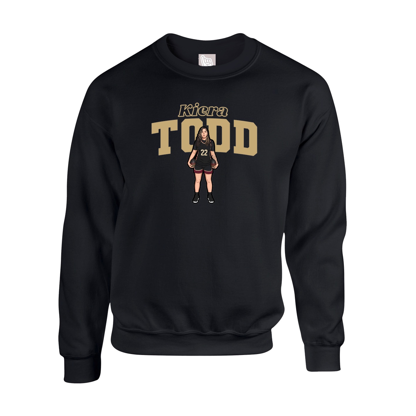 Fleece Crew — Name Arch in Black