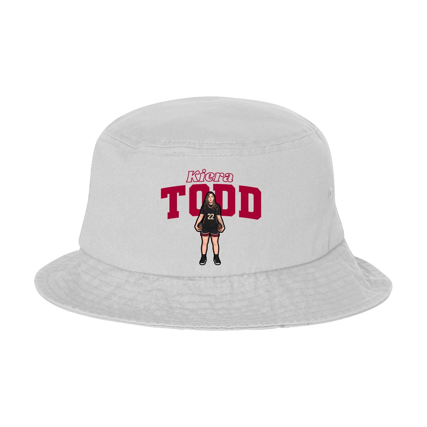 Bucket Cap — Name Arch in White