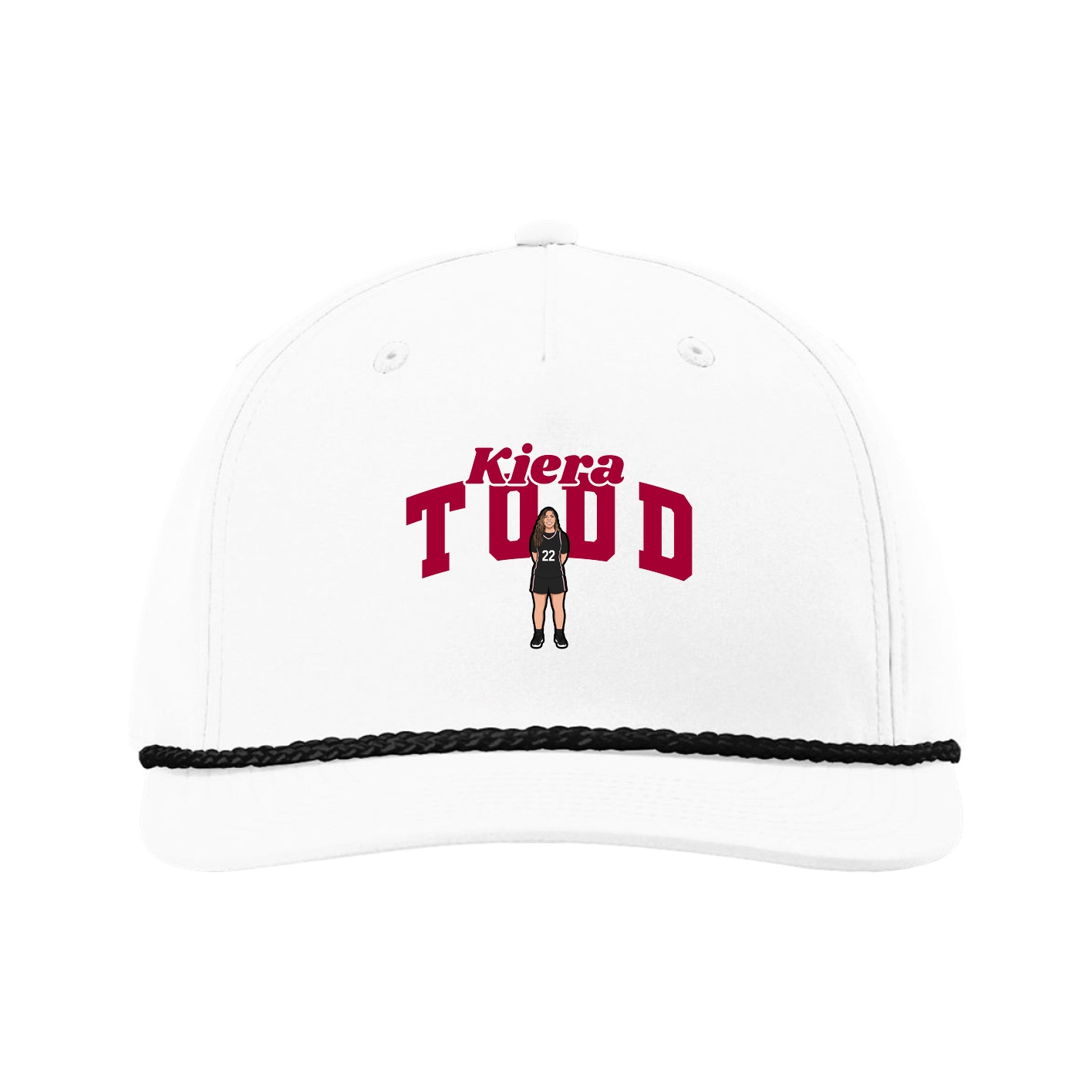 Five-Panel Classic Rope Cap — Signature Arch in White