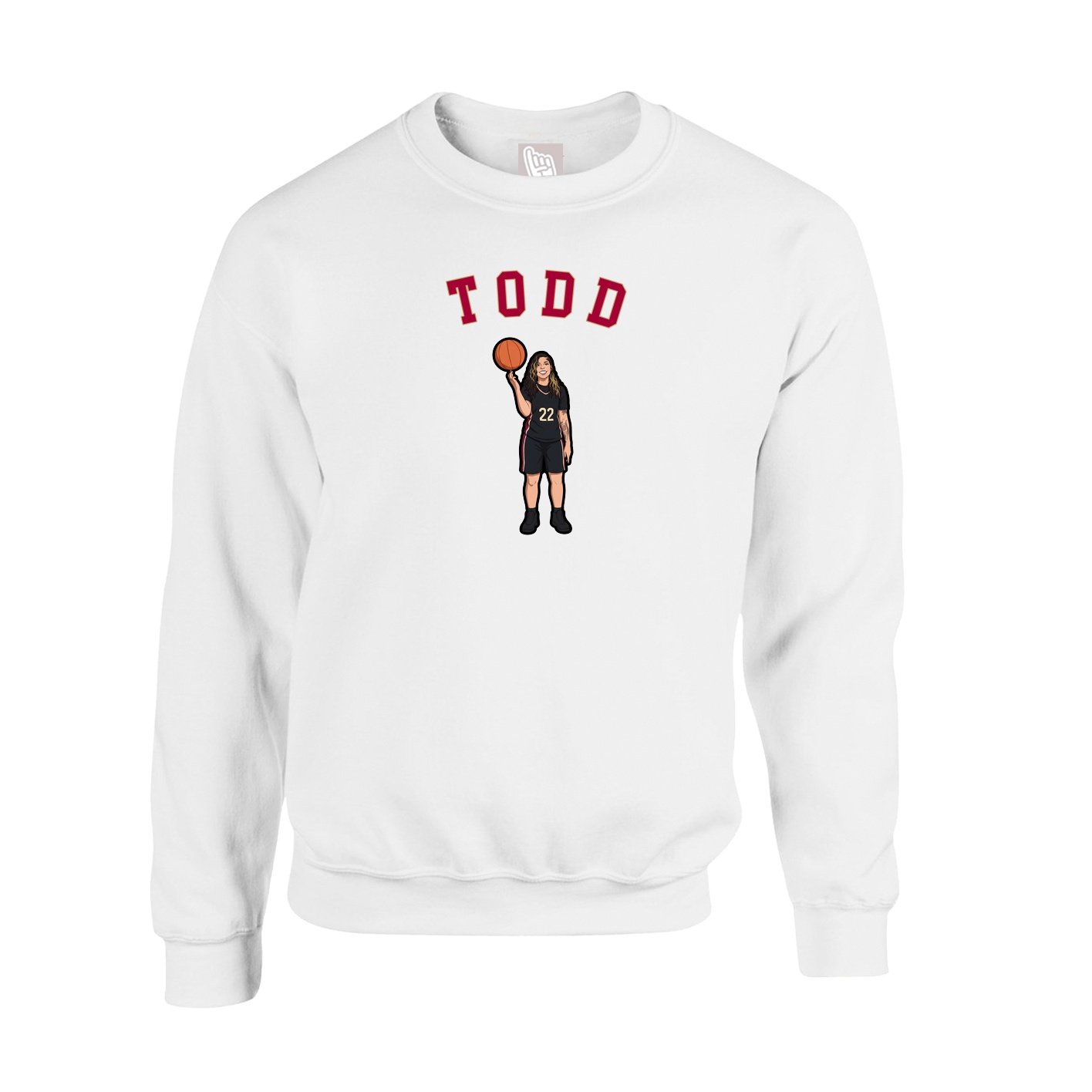 Fleece Crew — Shirsey Arch in White