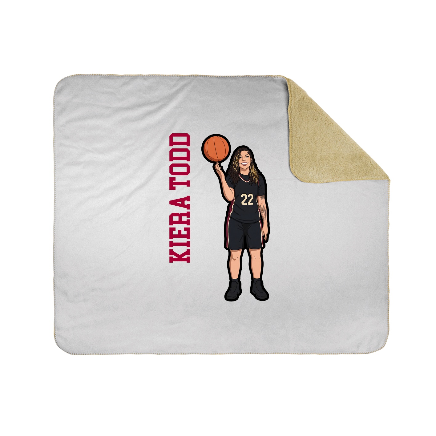 Throw Blanket — Name Vertical in White